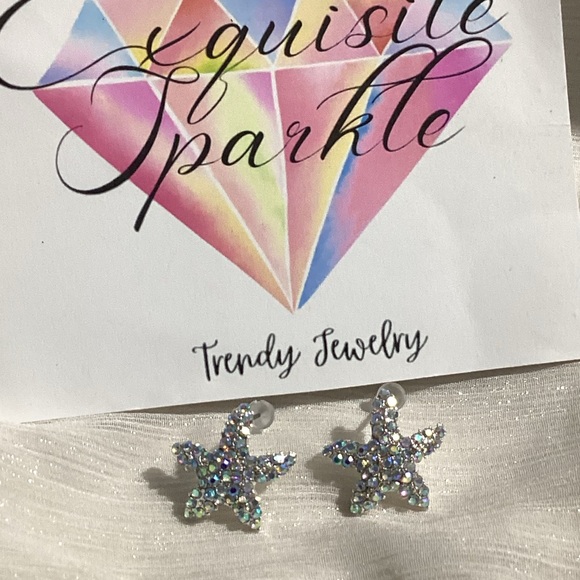 ⭐️Sparkly Colorful Confetti Sequin Starfish Earrings - Picture 6 of 16